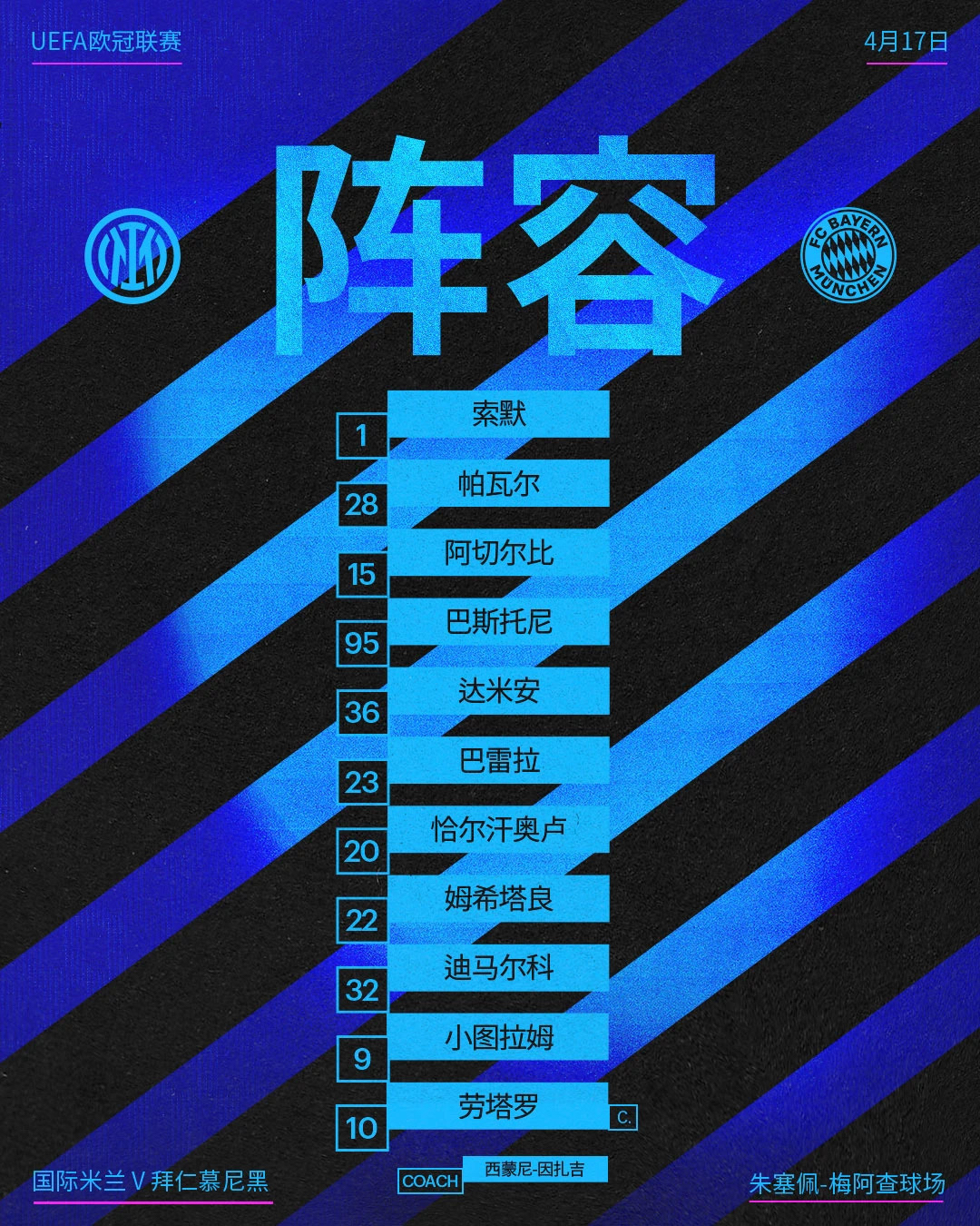 关于赛前突围战来临；国际米兰围绕欧冠临场应变；令人意外；训练强度显著提升的信息